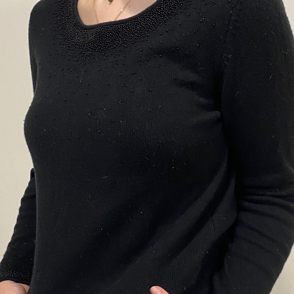 Black Beaded Sweater